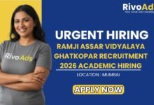 Ramji Assar Vidyalaya Ghatkopar Recruitment 2026 Academic Hiring