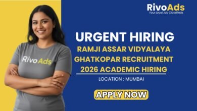 Ramji Assar Vidyalaya Ghatkopar Recruitment 2026 Academic Hiring