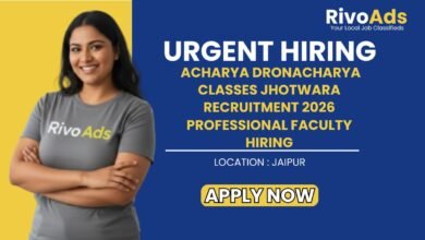 Acharya Dronacharya Classes Jhotwara Recruitment 2026 Professional Faculty Hiring