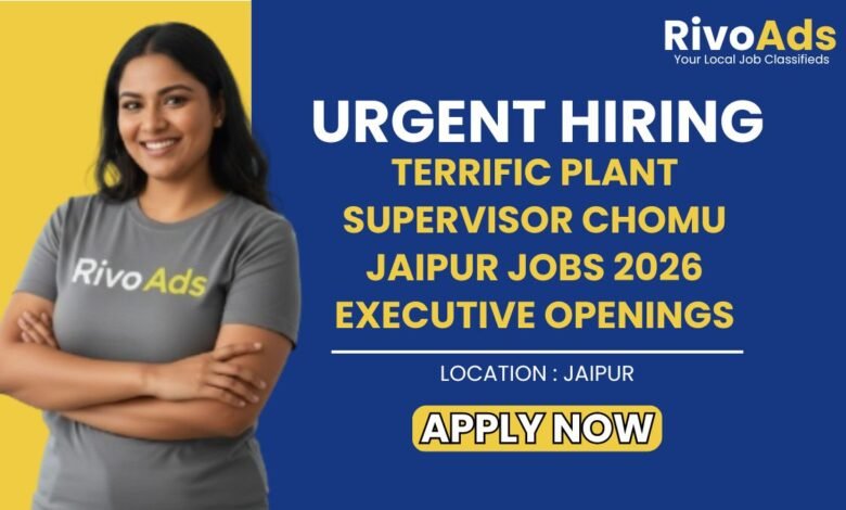 Plant Supervisor Chomu Jaipur Jobs 2026