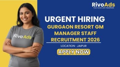 Gurgaon Resort GM Manager Staff Recruitment 2026