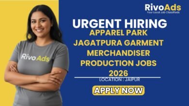 Apparel Park Jagatpura Garment Merchandiser Production Jobs 2026