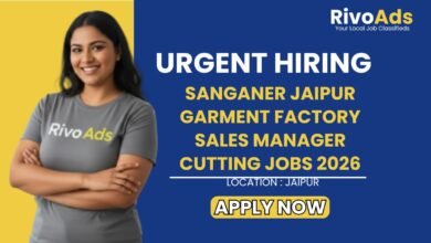 Sanganer Jaipur Garment Factory Sales Manager Cutting Jobs 2026