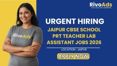 Jaipur CBSE School PRT Teacher Lab Assistant Jobs 2026