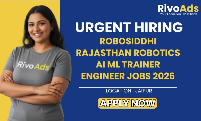 RoboSiddhi Rajasthan Robotics AI ML Trainer Engineer Jobs 2026
