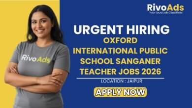 Oxford International Public School Sanganer Teacher Jobs 2026