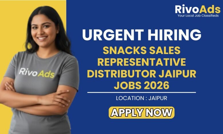 Snacks Sales Representative Distributor Jaipur Jobs 2026