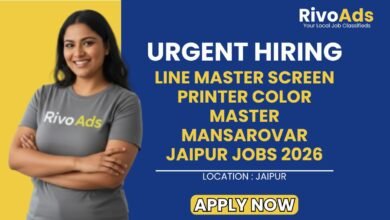 Line Master Screen Printer Color Master Mansarovar Jaipur Jobs 2026