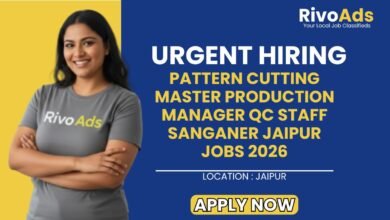 Pattern Cutting Master Production Manager QC Staff Sanganer Jaipur Jobs 2026