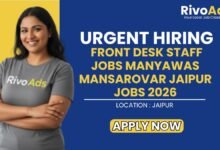 Front Desk Staff Jobs Manyawas Mansarovar Jaipur Jobs 2026