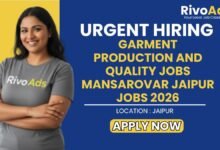 Garment Production and Quality Jobs Mansarovar Jaipur Jobs 2026