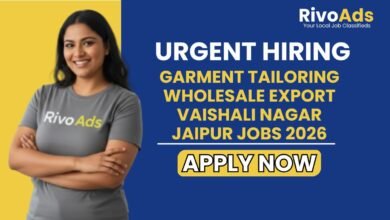Garment Tailoring Wholesale Export Vaishali Nagar Jaipur Jobs 2026