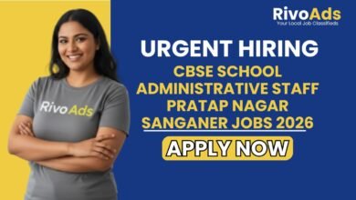 CBSE School Administrative Staff Pratap Nagar Sanganer Jobs 2026