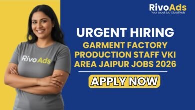 Garment Factory Production Staff VKI Area Jaipur Jobs 2026