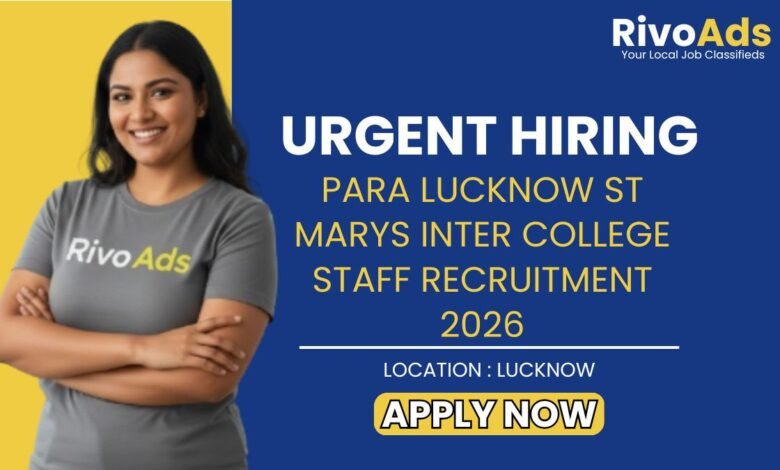 Para Lucknow St Marys Inter College Staff Recruitment 2026