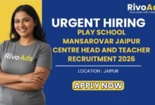 Play School Mansarovar Jaipur Centre Head and Teacher Recruitment 2026
