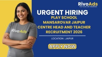 Play School Mansarovar Jaipur Centre Head and Teacher Recruitment 2026