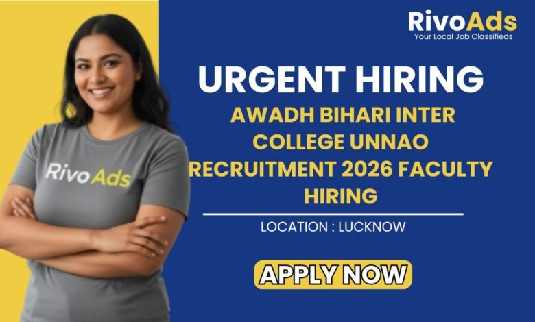 Awadh Bihari Inter College Unnao Recruitment 2026 Faculty Hiring