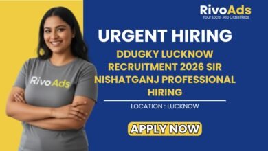 DDUGKY Lucknow Recruitment 2026 SIR Nishatganj Professional Hiring