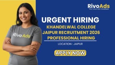 Khandelwal College Jaipur Recruitment 2026 Professional Hiring