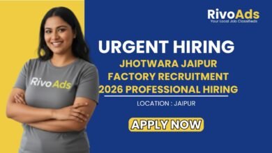 Jhotwara Jaipur Factory Recruitment 2026 Professional Hiring