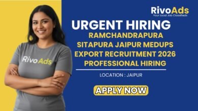 Ramchandrapura Sitapura Jaipur Medups Export Recruitment 2026 Professional Hiring