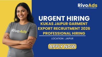 Kukas Jaipur Garment Export Recruitment 2026 Professional Hiring