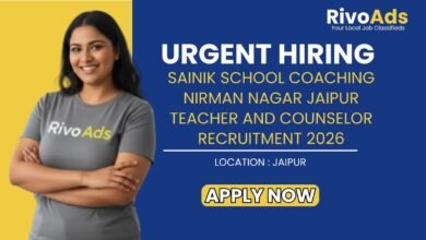 Sainik School Coaching Nirman Nagar Jaipur Teacher and Counselor Recruitment 2026