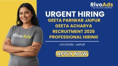 Geeta Pariwar Jaipur Geeta Acharya Recruitment 2026 Professional Hiring