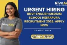 BNVP English Medium School Heerapura Recruitment 2026 Teacher Vacancy