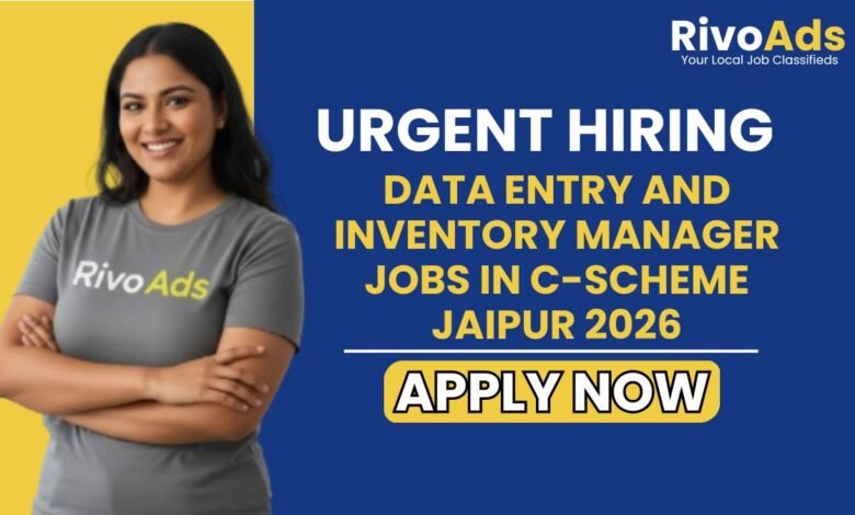 Data Entry and Inventory Manager Jobs in C-Scheme Jaipur 2026