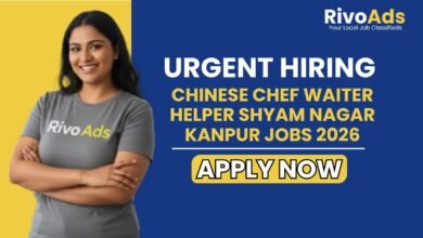 Professional recruitment for Chinese Chef, Waiter, and Helper at a reputed restaurant in Shyam Nagar, Kanpur.