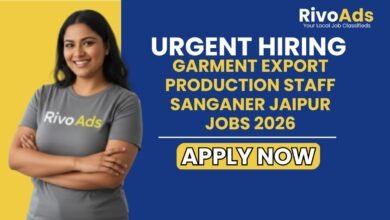 Garment Export Production Staff Sanganer Jaipur Jobs 2026