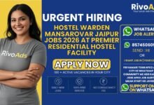 Hostel Warden Mansarovar Jaipur Jobs 2026 at premier residential hostel facility
