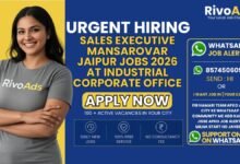 Sales Executive Mansarovar Jaipur Jobs 2026 at industrial corporate office