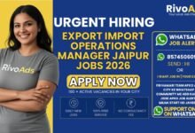 Export Import Operations Manager Jaipur Jobs 2026 at corporate international trade facility.