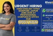 Hindi English Typist Banipark Jaipur Jobs 2026 at professional corporate office hub