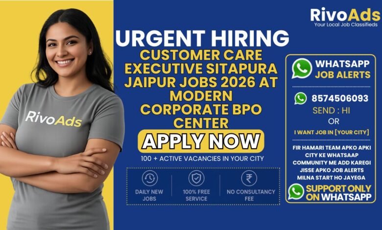 Customer Care Executive Sitapura Jaipur Jobs 2026 at modern corporate BPO center