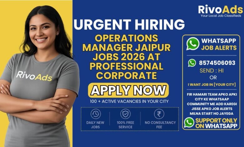 Operations Manager Jaipur Jobs 2026 at professional corporate and transport hub.