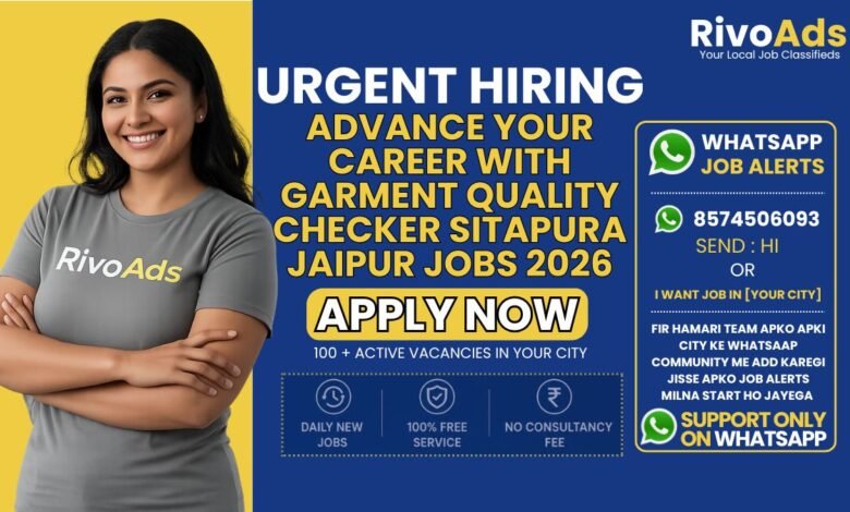 Garment Quality Checker Sitapura Jaipur Jobs 2026 at Ratan Textiles manufacturing unit.