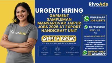 Garment Sampleman Mansarovar Jaipur Jobs 2026 at export handicraft unit