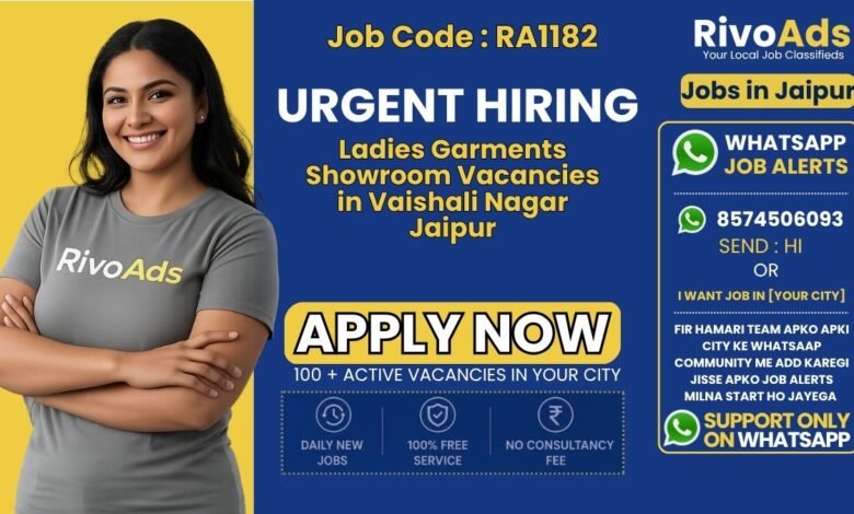 Boutique Jobs in Vaishali Nagar Jaipur 2026 – Showroom Staff & Tailor Openings
