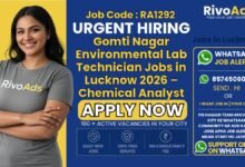 Gomti Nagar Environmental Lab Technician Jobs in Lucknow 2026 – Chemical Analyst Opening